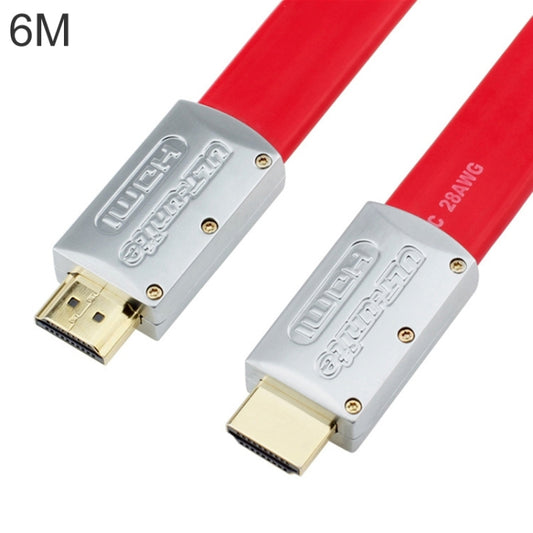 ULT-unite 4K Ultra HD Gold-plated HDMI to HDMI Flat Cable, Cable Length:6m(Red) - Cable by ult-unite | Online Shopping UK | buy2fix