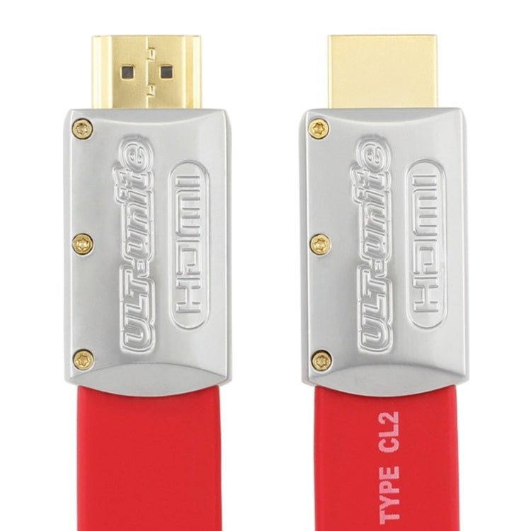 ULT-unite 4K Ultra HD Gold-plated HDMI to HDMI Flat Cable, Cable Length:20m(Red) - Cable by ult-unite | Online Shopping UK | buy2fix