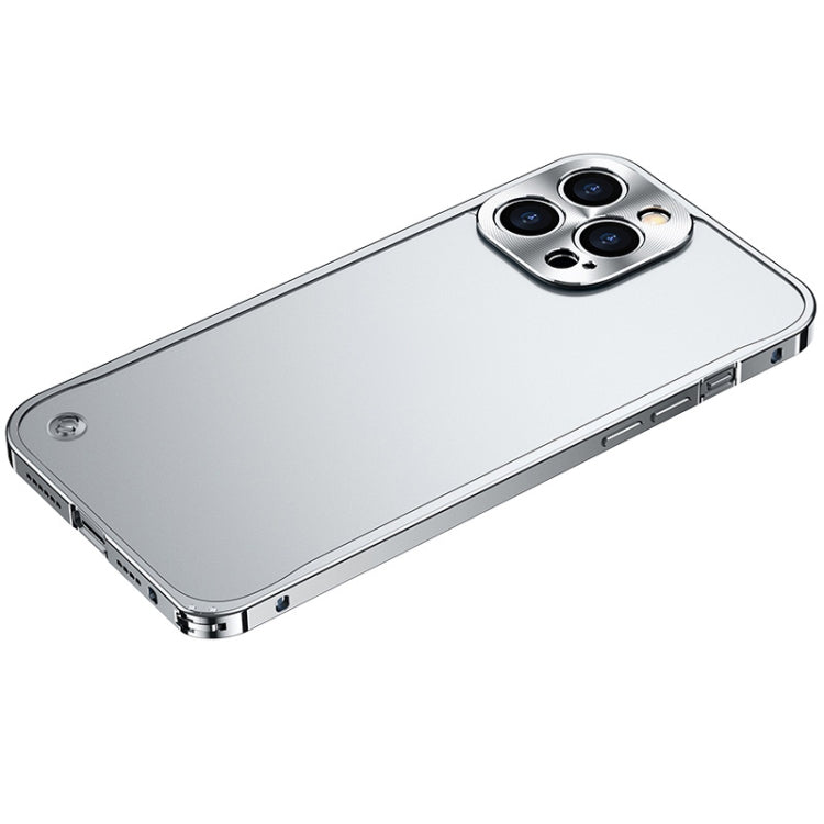 For iPhone 12 Pro Max Metal Frame Frosted PC Shockproof Phone Case(Silver) - Apple Accessories by buy2fix | Online Shopping UK | buy2fix