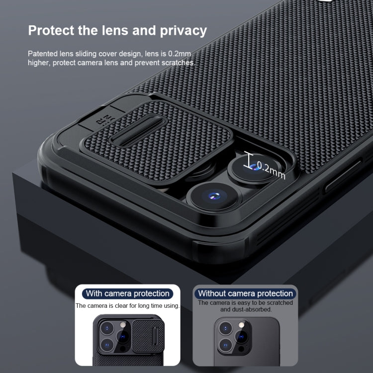 For iPhone 13 Pro NILLKIN Texture Pro PC + TPU Camshield Phone Protective Case (Black) - Apple Accessories by NILLKIN | Online Shopping UK | buy2fix