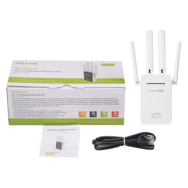 Wireless Smart WiFi Router Repeater with 4 WiFi Antennas, Plug Specification:UK Plug(White) - Wireless Routers by buy2fix | Online Shopping UK | buy2fix