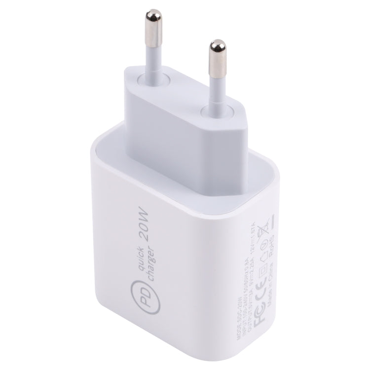 SDC-20W PD USB-C / Type-C Travel Charger + 1m 12W USB-C / Type-C to 8 Pin Data Cable Set, EU Plug(Yellow) - Mobile Accessories by buy2fix | Online Shopping UK | buy2fix