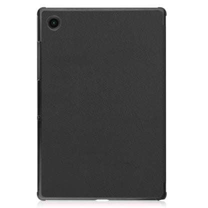 For Samsung Galaxy Tab A8 2021 Three-folding Holder Custer Texture Leather Tablet Case(Black) - Samsung Accessories by buy2fix | Online Shopping UK | buy2fix