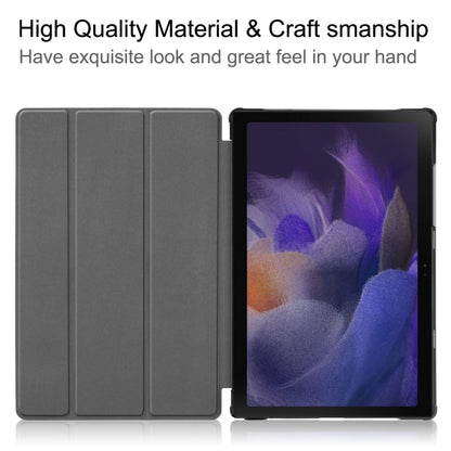 For Samsung Galaxy Tab A8 2021 Three-folding Holder Custer Texture Leather Tablet Case(Black) - Samsung Accessories by buy2fix | Online Shopping UK | buy2fix