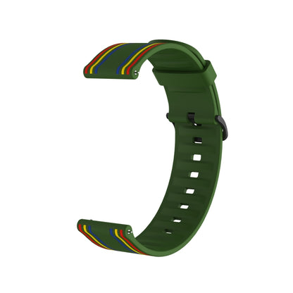 20mm Stripe Silicone Watch Band(Army Green) - Watch Bands by buy2fix | Online Shopping UK | buy2fix