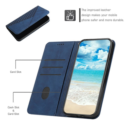 For Motorola Edge 20 Skin Feel Magnetic Leather Phone Case(Blue) - Motorola Cases by buy2fix | Online Shopping UK | buy2fix