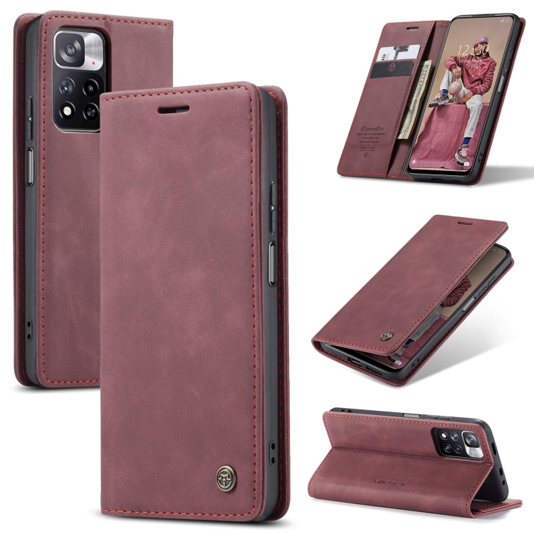 For Xiaomi Redmi Note 11 Pro Global/Redmi Note 11 Pro 5G Global CaseMe 013 Multifunctional Horizontal Flip Leather Phone Case(Wine Red) - Xiaomi Cases by CaseMe | Online Shopping UK | buy2fix