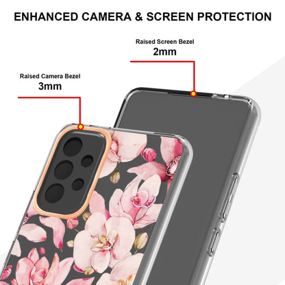 For Samsung Galaxy A53 5G Flowers and Plants Series IMD TPU Phone Case(Pink Gardenia) - Samsung Accessories by buy2fix | Online Shopping UK | buy2fix