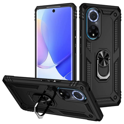 For Huawei nova 9 Shockproof TPU + PC Holder Phone Case(Black) - Mobile Accessories by buy2fix | Online Shopping UK | buy2fix