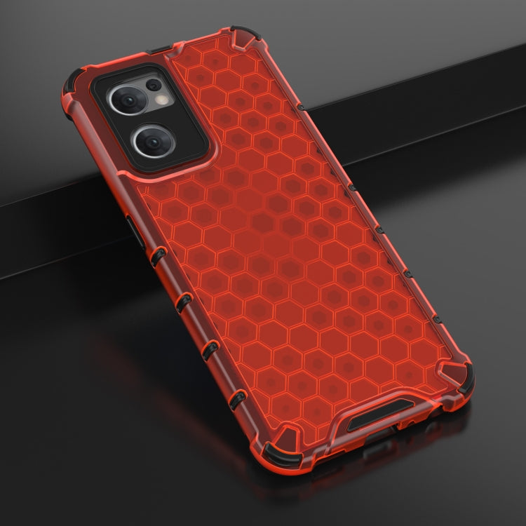 For OPPO Reno7 5G Global / Find X5 Lite Shockproof Honeycomb PC + TPU Phone Case(Red) - OPPO & vivo Accessories by buy2fix | Online Shopping UK | buy2fix