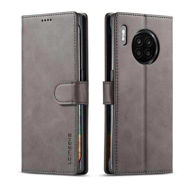 For Honor 50 Lite LC.IMEEKE Calf Texture Flip Leather Phone Case(Grey) - Honor Cases by LC.IMEEKE | Online Shopping UK | buy2fix