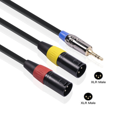 TC194BUXK108YR-30 3.5mm Male to Dual Canon Male Audio Cable, Length: 3m - Aux Cable by buy2fix | Online Shopping UK | buy2fix