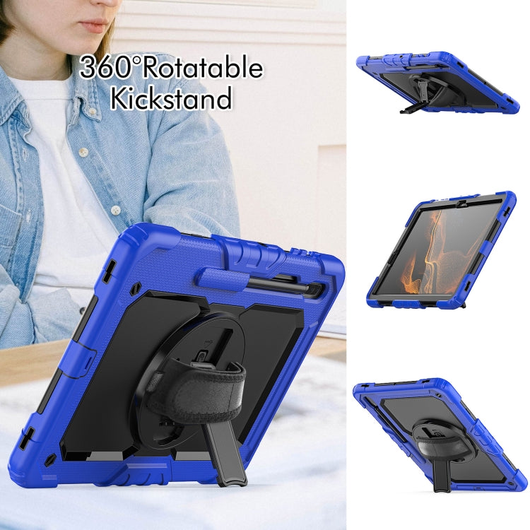 For Samsung Galaxy Tab S8+ 12.4 inch SM-X800 Silicone + PC Tablet Case(Dark Blue+Black) - Galaxy Tab S8+ Cases by buy2fix | Online Shopping UK | buy2fix