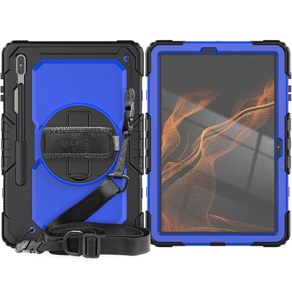 For Samsung Galaxy Tab S8+ 12.4 inch SM-X800 Silicone + PC Tablet Case(Black+Dark Blue) - Galaxy Tab S8+ Cases by buy2fix | Online Shopping UK | buy2fix