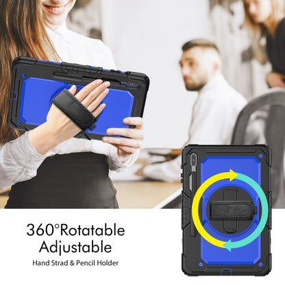 For Samsung Galaxy Tab S8+ 12.4 inch SM-X800 Silicone + PC Tablet Case(Black+Dark Blue) - Galaxy Tab S8+ Cases by buy2fix | Online Shopping UK | buy2fix