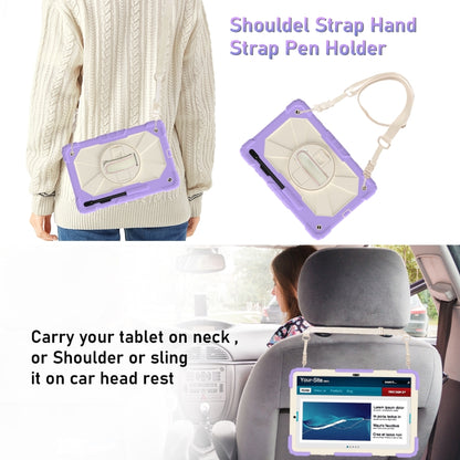 For Samsung Galaxy Tab S8+ 12.4 inch SM-X800 / SM-X806 Contrast Color Robot Shockproof Silicone + PC Tablet Case(Lotus Root Purple Beige) - Other Galaxy Tab PC by buy2fix | Online Shopping UK | buy2fix