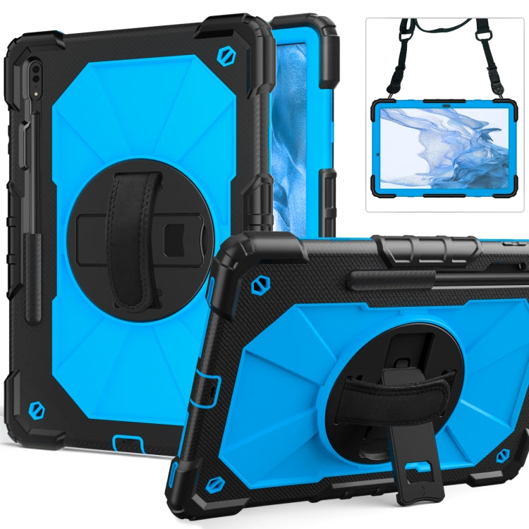 For Samsung Galaxy Tab S8+ 12.4 inch SM-X800 / SM-X806 Contrast Color Robot Shockproof Silicone + PC Tablet Case(Black+Blue) - Other Galaxy Tab PC by buy2fix | Online Shopping UK | buy2fix