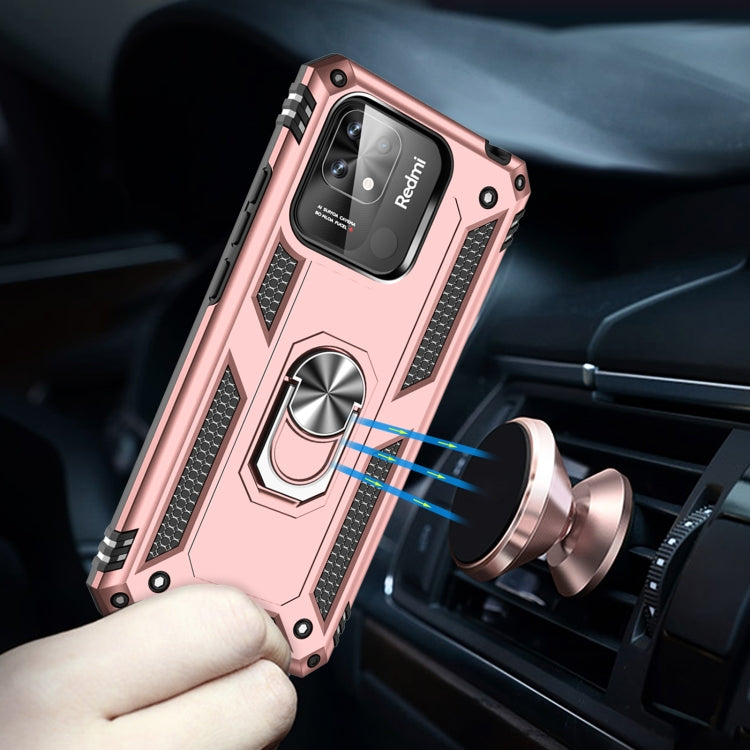 For Xiaomi Redmi 10C Shockproof TPU + PC Phone Case with 360 Degree Rotating Holder(Rose Gold) - Xiaomi Accessories by buy2fix | Online Shopping UK | buy2fix