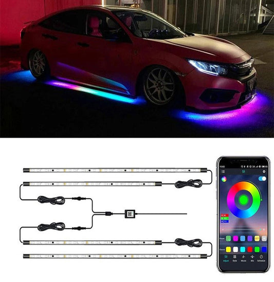 Car Modification Symphony Voice Control LED Chassis Lights, Specification:2 x 120cm + 2 x 150cm - In Car by buy2fix | Online Shopping UK | buy2fix