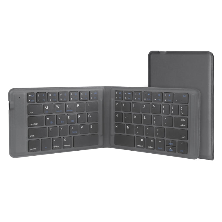 G2104 Leather Foldable Bluetooth Keyboard(Grey) - Wireless Keyboard by buy2fix | Online Shopping UK | buy2fix