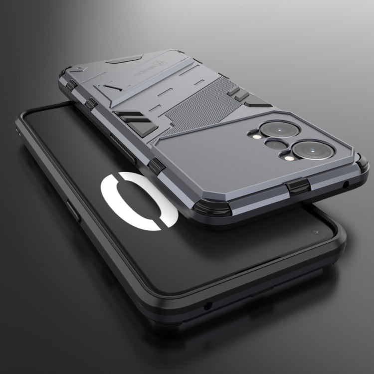 For OPPO K10 Pro 5G China Punk Armor 2 in 1 PC + TPU Shockproof Phone Case with Invisible Holder(Grey) - OPPO Cases by buy2fix | Online Shopping UK | buy2fix