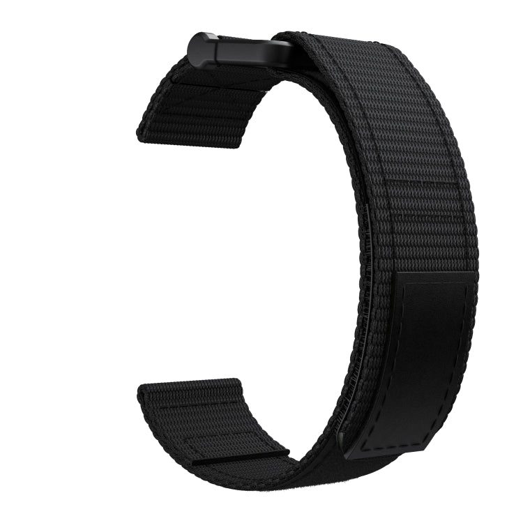 22mm Hook And Loop Fastener Nylon Watch Band(Black) - Smart Wear by buy2fix | Online Shopping UK | buy2fix