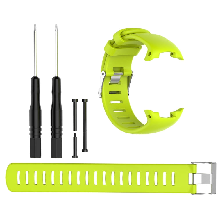 For Sunnto D4 / D4i Novo Diving Watch Silicone Watch Band with Extension Strap(Lime Green) -  by buy2fix | Online Shopping UK | buy2fix