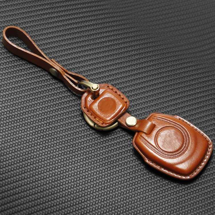 HP-A009 Motorcycle Cowhide Leather Induction Key Protective Cover for Harley Sportster S(Brown) - In Car by buy2fix | Online Shopping UK | buy2fix