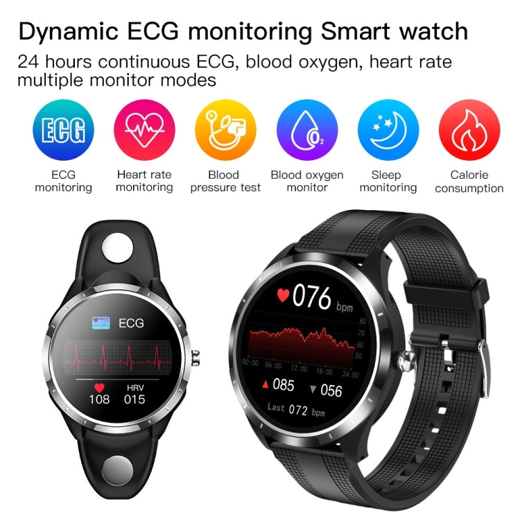 X3 1.3 inch TFT Color Screen Chest Belt Smart Watch, Support ECG/Heart Rate Monitoring, Style:Black Silicone Watch Band(Black) - Smart Wear by buy2fix | Online Shopping UK | buy2fix