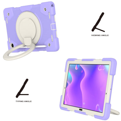 For Samsung Galaxy Tab A8 10.5 2021 Silicone + PC Full Body Protection Tablet Case With Holder & Strap(Purple) - Other Galaxy Tab PC by buy2fix | Online Shopping UK | buy2fix