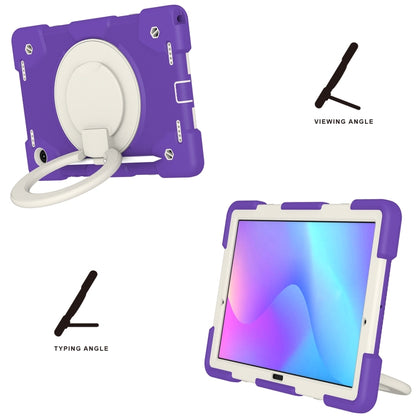For Samsung Galaxy Tab A8 10.5 2021 Silicone + PC Full Body Protection Tablet Case With Holder & Strap(Dark Purple) - Other Galaxy Tab PC by buy2fix | Online Shopping UK | buy2fix