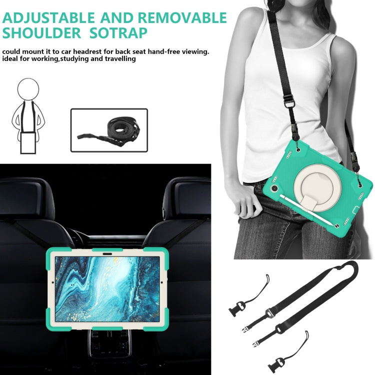 For Samsung Galaxy Tab A8 10.5 2021 Silicone + PC Full Body Protection Tablet Case With Holder & Strap(Mint Green) - Other Galaxy Tab PC by buy2fix | Online Shopping UK | buy2fix