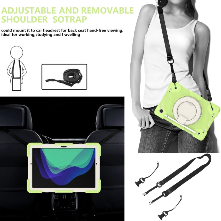 For Samsung Galaxy Tab A8 10.5 2021 Silicone + PC Full Body Protection Tablet Case With Holder & Strap(Green) - Other Galaxy Tab PC by buy2fix | Online Shopping UK | buy2fix