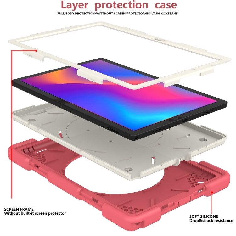 For Samsung Galaxy Tab A8 10.5 2021 Silicone + PC Full Body Protection Tablet Case With Holder & Strap(Red) - Other Galaxy Tab PC by buy2fix | Online Shopping UK | buy2fix
