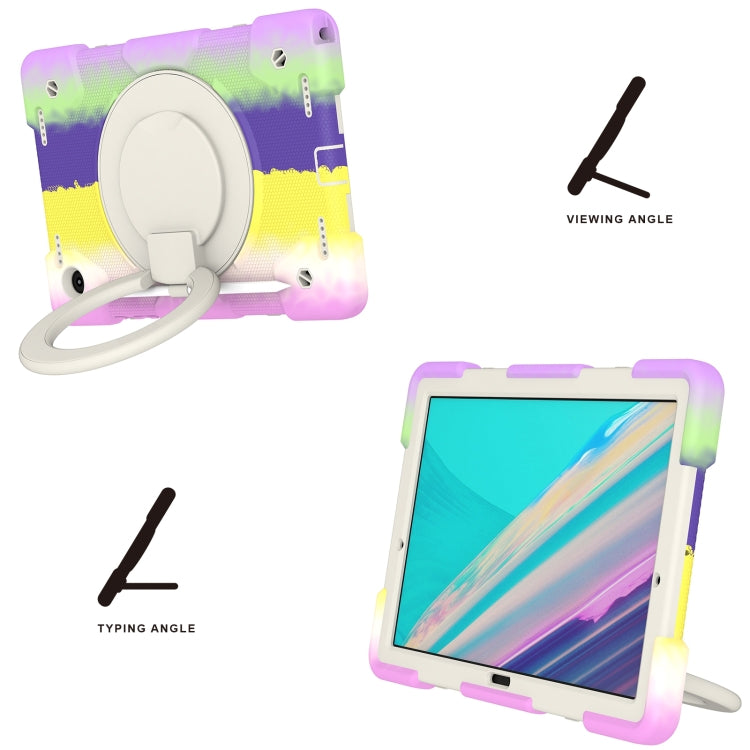 For Samsung Galaxy Tab A8 10.5 2021 Silicone + PC Full Body Protection Tablet Case With Holder & Strap(Colorful Purple) - Other Galaxy Tab PC by buy2fix | Online Shopping UK | buy2fix