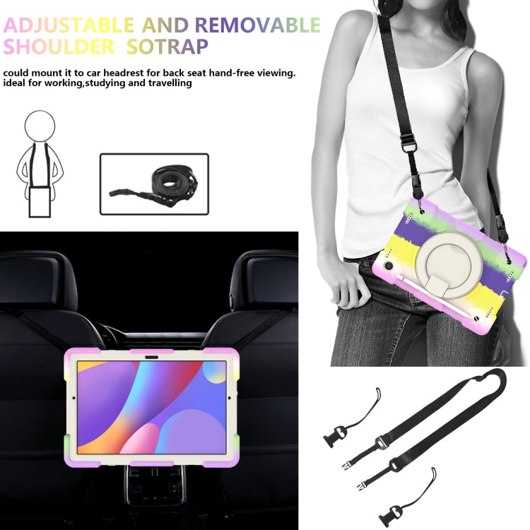 For Samsung Galaxy Tab A8 10.5 2021 Silicone + PC Full Body Protection Tablet Case With Holder & Strap(Colorful Purple) - Other Galaxy Tab PC by buy2fix | Online Shopping UK | buy2fix