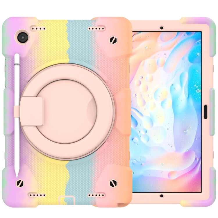 For Samsung Galaxy Tab A8 10.5 2021 Silicone + PC Full Body Protection Tablet Case With Holder & Strap(Colorful Rose Gold) - Other Galaxy Tab PC by buy2fix | Online Shopping UK | buy2fix