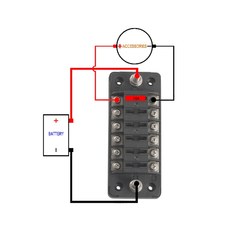 A5602-01 6 Way Fuse Box Blade Fuse Holder with Negative for Auto Car Truck Boat - In Car by buy2fix | Online Shopping UK | buy2fix