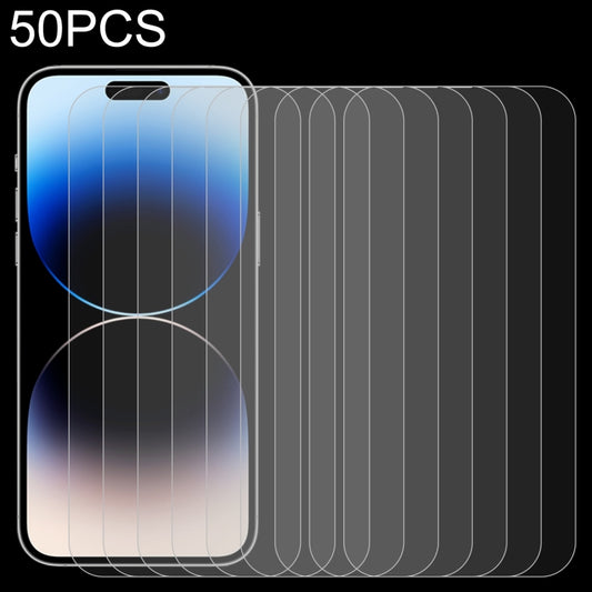 For iPhone 14 Pro 50pcs 0.26mm 9H 2.5D Tempered Glass Film - iPhone 14 Pro Tempered Glass by buy2fix | Online Shopping UK | buy2fix