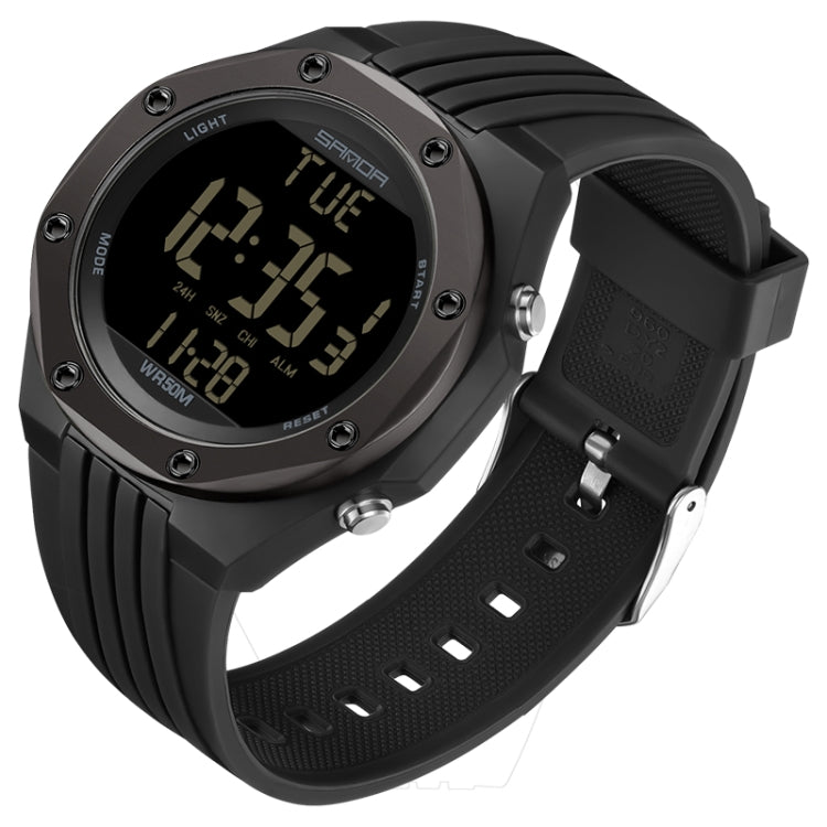 SANDA 6093 Waterproof Luminous Electronic Digital Watch(Black) - LED Digital Watches by SANDA | Online Shopping UK | buy2fix