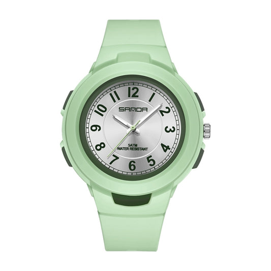 SANDA 6095 Student Sports Waterproof Electronic Watch(Green) - Silicone Strap Watches by SANDA | Online Shopping UK | buy2fix