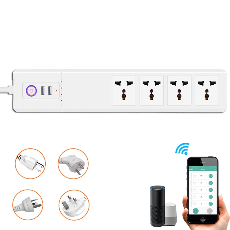 ZigBee 10A SM-SO306-M 4 Holes + 2 USB Multi-purpose Smart Power Strip(AU Plug) - Consumer Electronics by buy2fix | Online Shopping UK | buy2fix