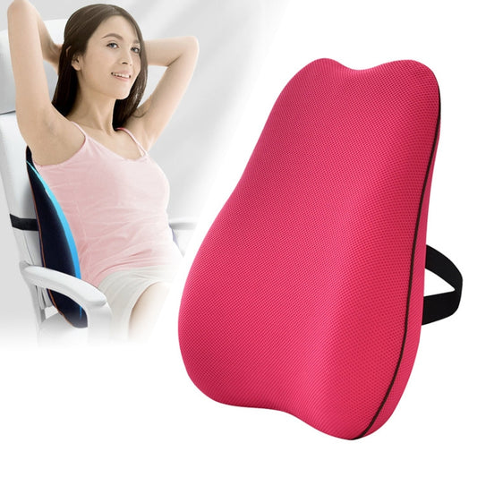Office Memory Foam Cushion Lumbar Support Cushion(Rose Red) - Home & Garden by buy2fix | Online Shopping UK | buy2fix