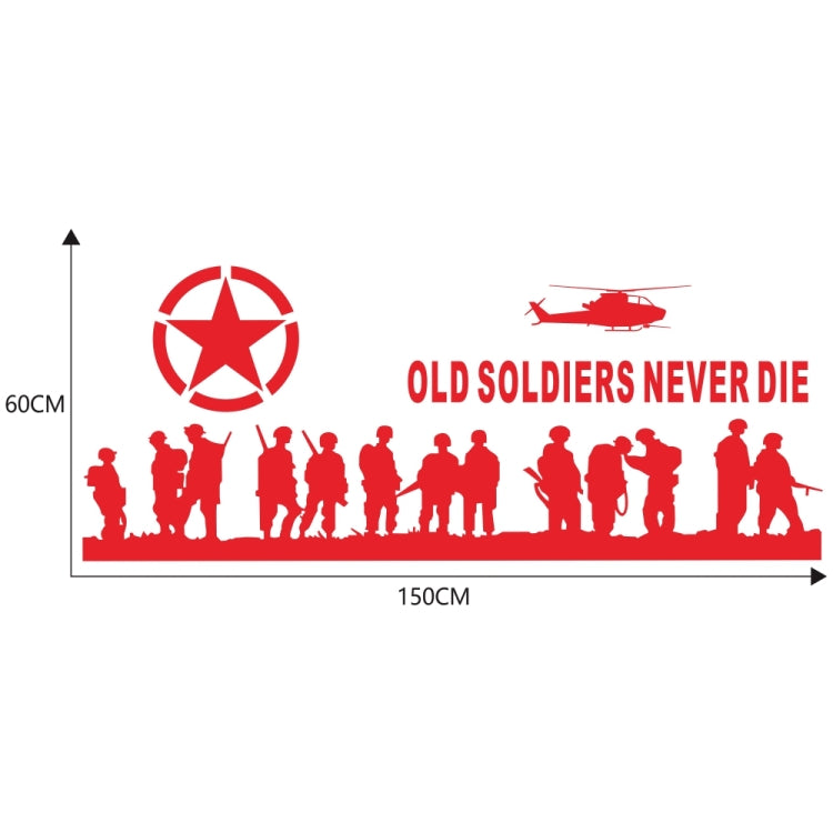 2 PCS/Set D-84 Old Soldiers Pattern Car Modified Decorative Sticker(Red) - In Car by buy2fix | Online Shopping UK | buy2fix