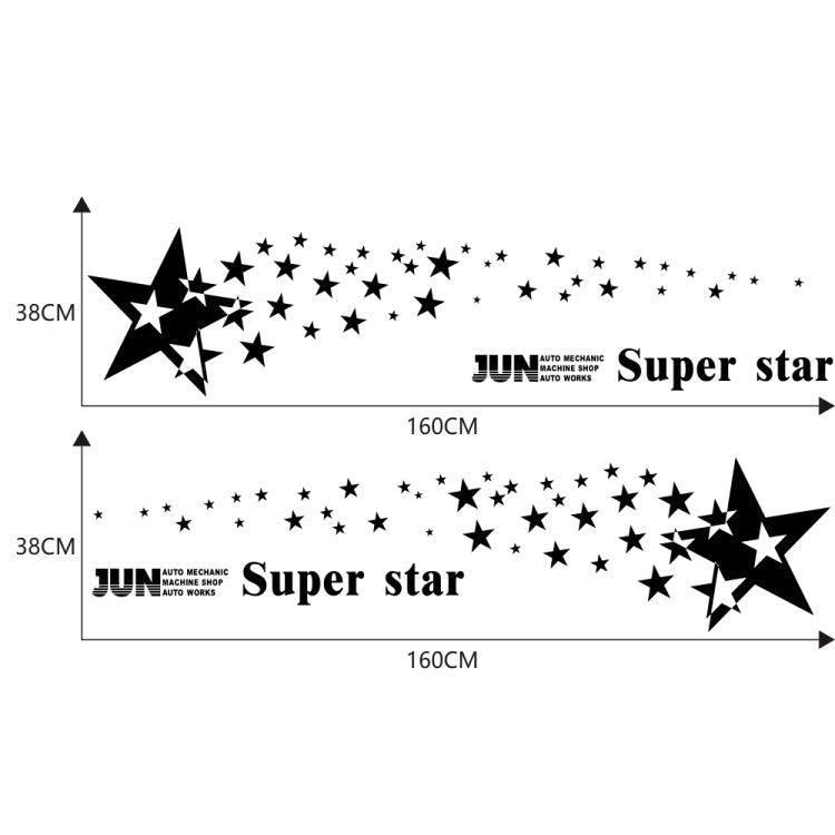 2 PCS/Set D-207 Star Pattern Car Modified Decorative Sticker(Black) - In Car by buy2fix | Online Shopping UK | buy2fix