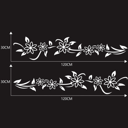 2 PCS/Set D-378 Flower Totem Pattern Car Modified Decorative Sticker(White) - In Car by buy2fix | Online Shopping UK | buy2fix