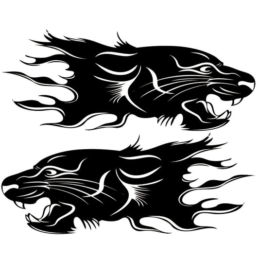 2 PCS/Set D-417 Lion Pattern Car Modified Decorative Sticker(Black) - In Car by buy2fix | Online Shopping UK | buy2fix