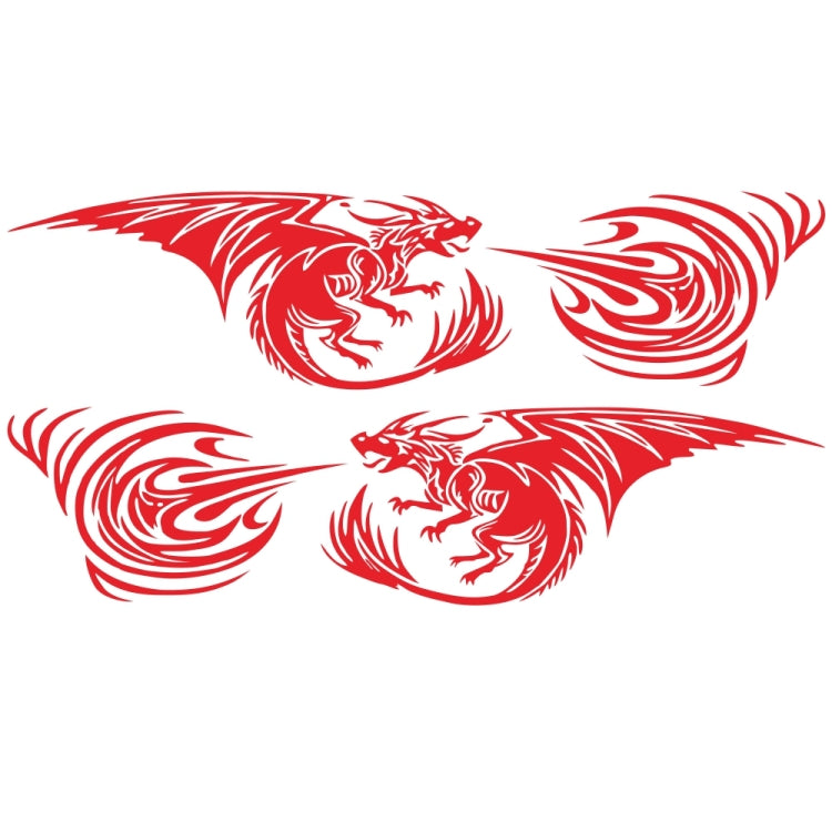 2 PCS/Set D-498 Pterosaur Spitfire Pattern Car Modified Decorative Sticker(Red) - In Car by buy2fix | Online Shopping UK | buy2fix