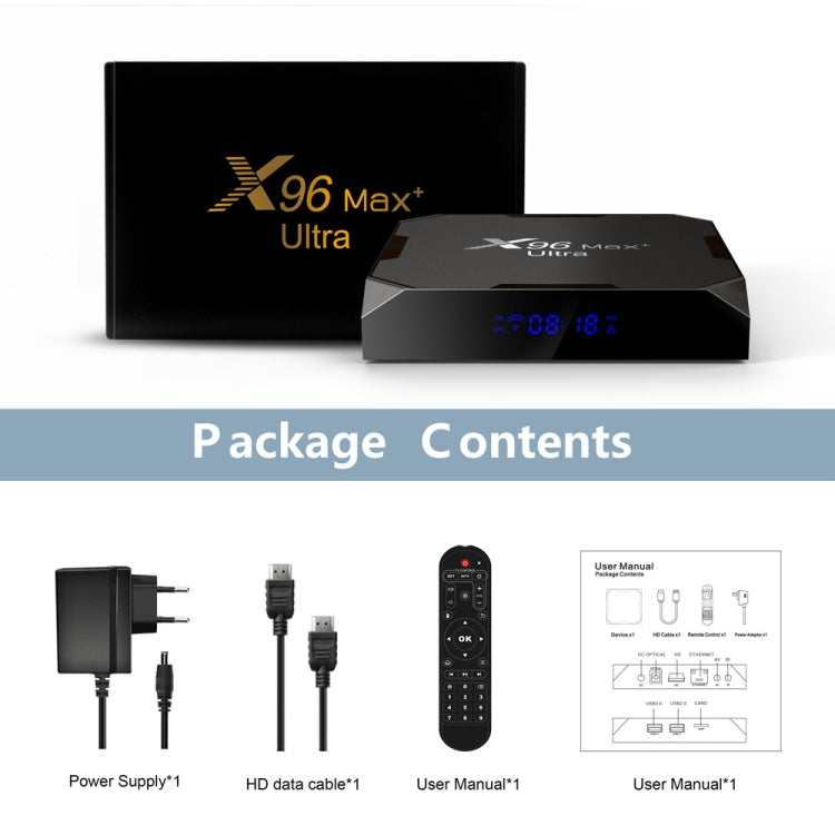 X96 Max+ Ultra 4GB+64GB Amlogic S905X4 8K Smart TV BOX Android 11.0 Media Player, Plug Type:AU Plug - Others by buy2fix | Online Shopping UK | buy2fix