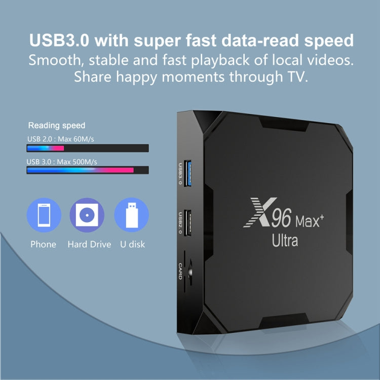 X96 Max+ Ultra 4GB+64GB Amlogic S905X4 8K Smart TV BOX Android 11.0 Media Player, Plug Type:AU Plug - Others by buy2fix | Online Shopping UK | buy2fix